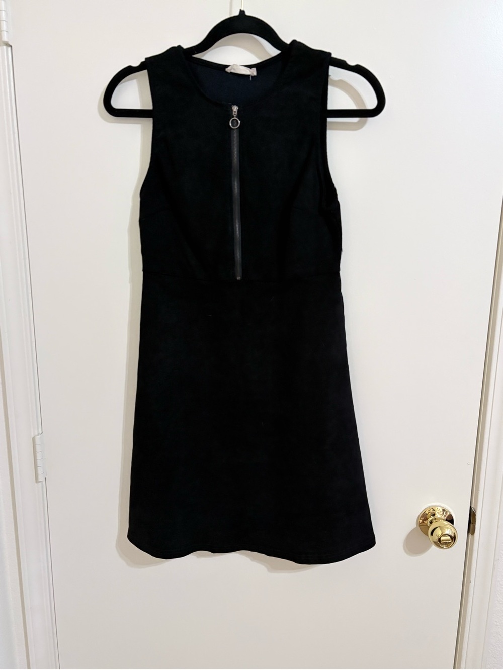 Classic Black Sleeveless Zip-Front Dress